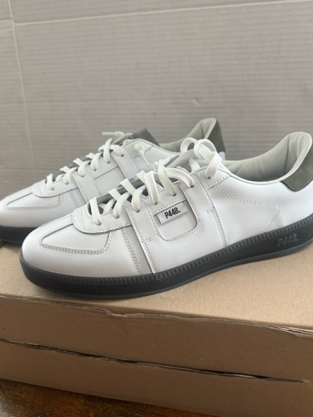 P448 Monza Leather Sneakers shoes Men's EU 42 US 9.5 -10 $325